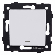 Выключатель одноклавишный с подсветкой без рамки Kollinger  REA-S-002WM