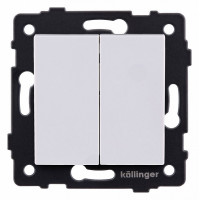 Выключатель двухклавишный без рамки Kollinger  REA-S-011WH