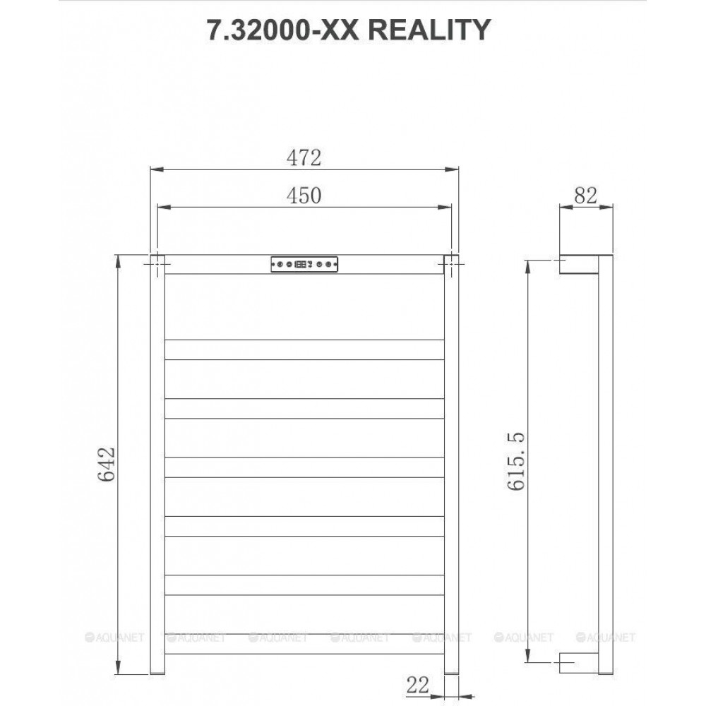 Полотенцесушитель электрический Allen Brau Reality 642х472 мм черный матовый 7.32000-31
