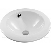 Раковина Jacob Delafon Ronde с хромированной заглушкой белая E1184-00