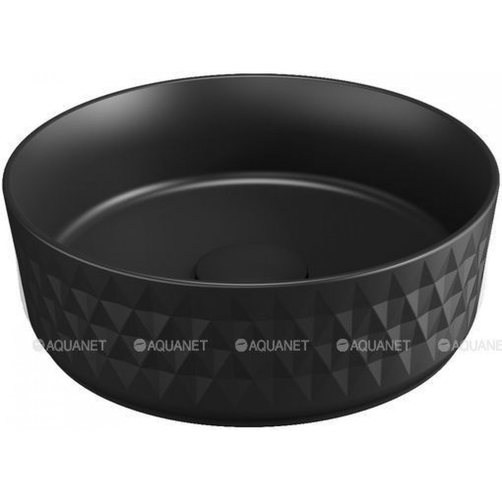 Раковина накладная Allen Brau FANTASY Romb Ø360 мм керамическая черный матовый 4.11033.31