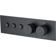 Смеситель встраиваемый Allen Brau Liberty X3 термостат 3 выхода Push key черный матовый 5.33003-31 Смеситель встраиваемый Allen Brau Liberty X3 термостат 3 выхода Push key черный матовый 5.33003-31
