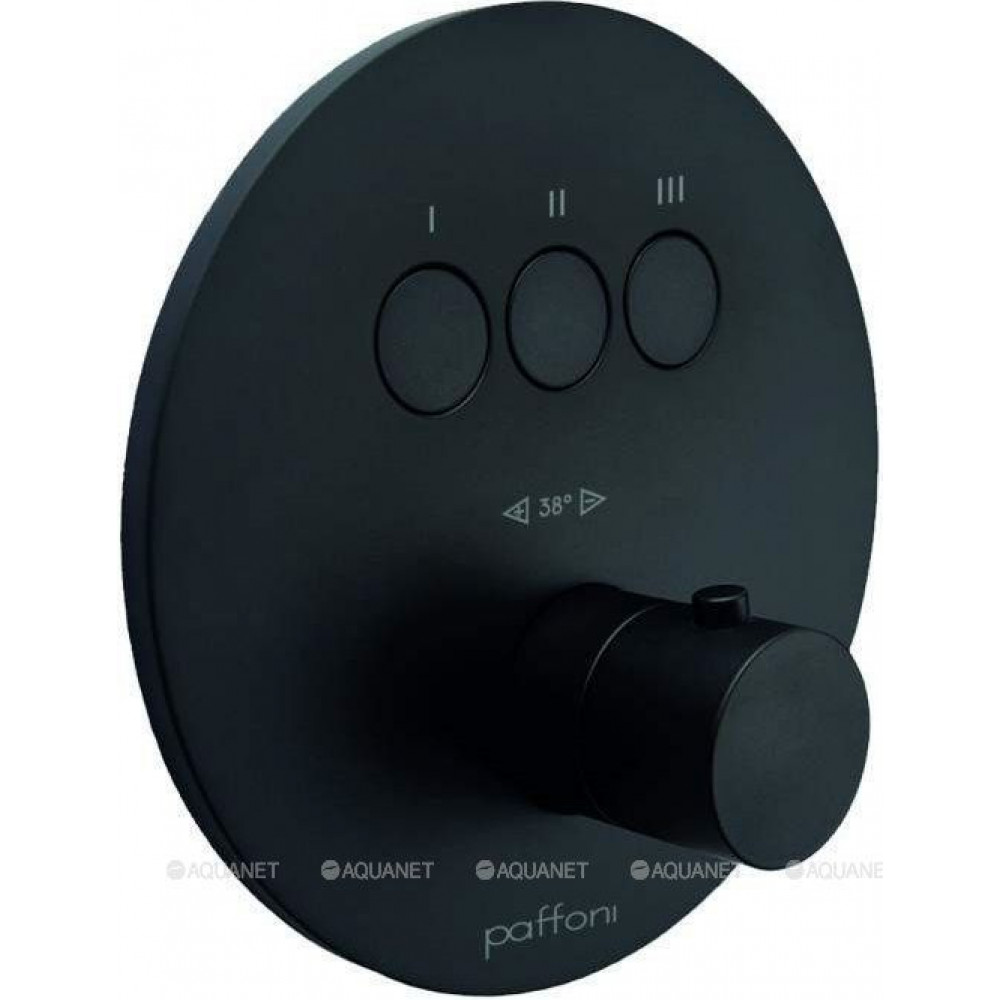 Термостат Paffoni Compact внешняя часть на 3 функции черный матовый CPT019NO