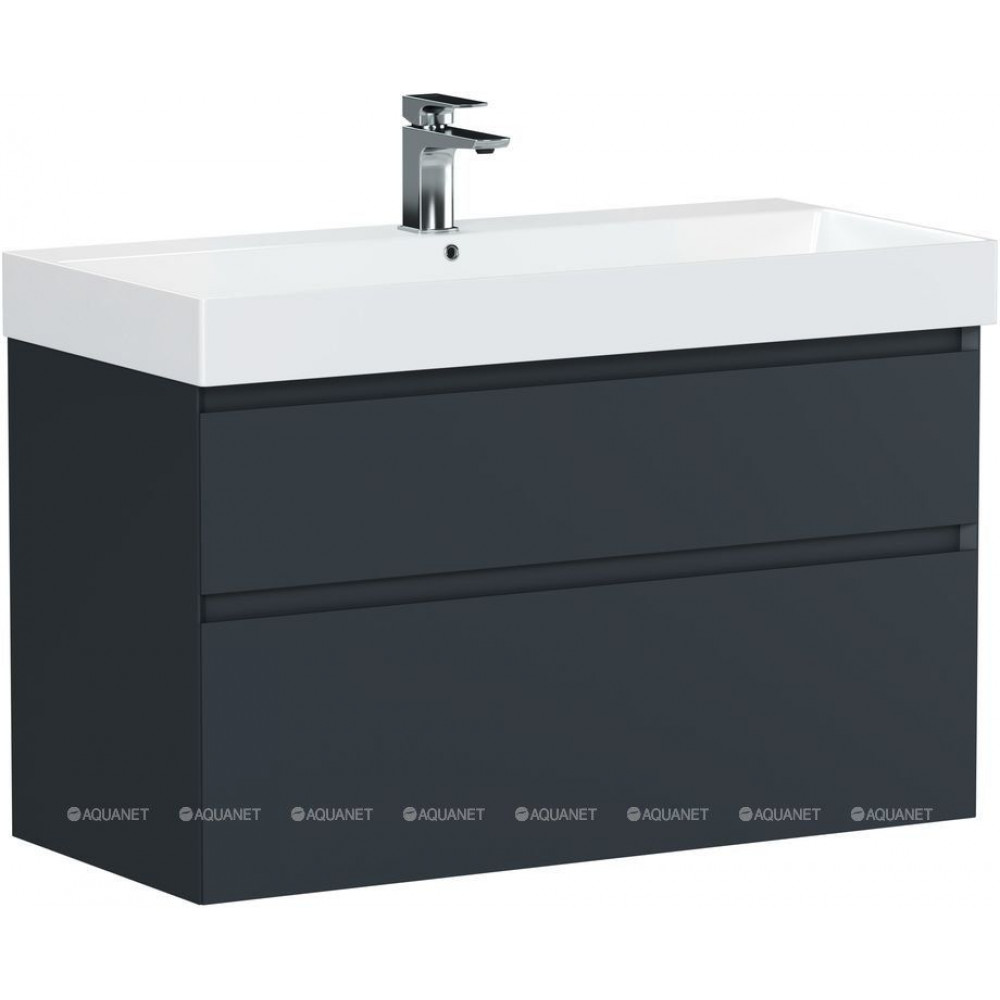 Тумба под раковину Allen Brau INFINITY 100 см 2 ящика антрацит матовый 1.210027.AM