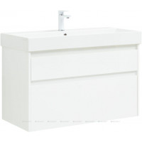 Тумба под раковину Aquanet Nova Lite 100 2 ящика Slim Synergy белый глянец 00249940