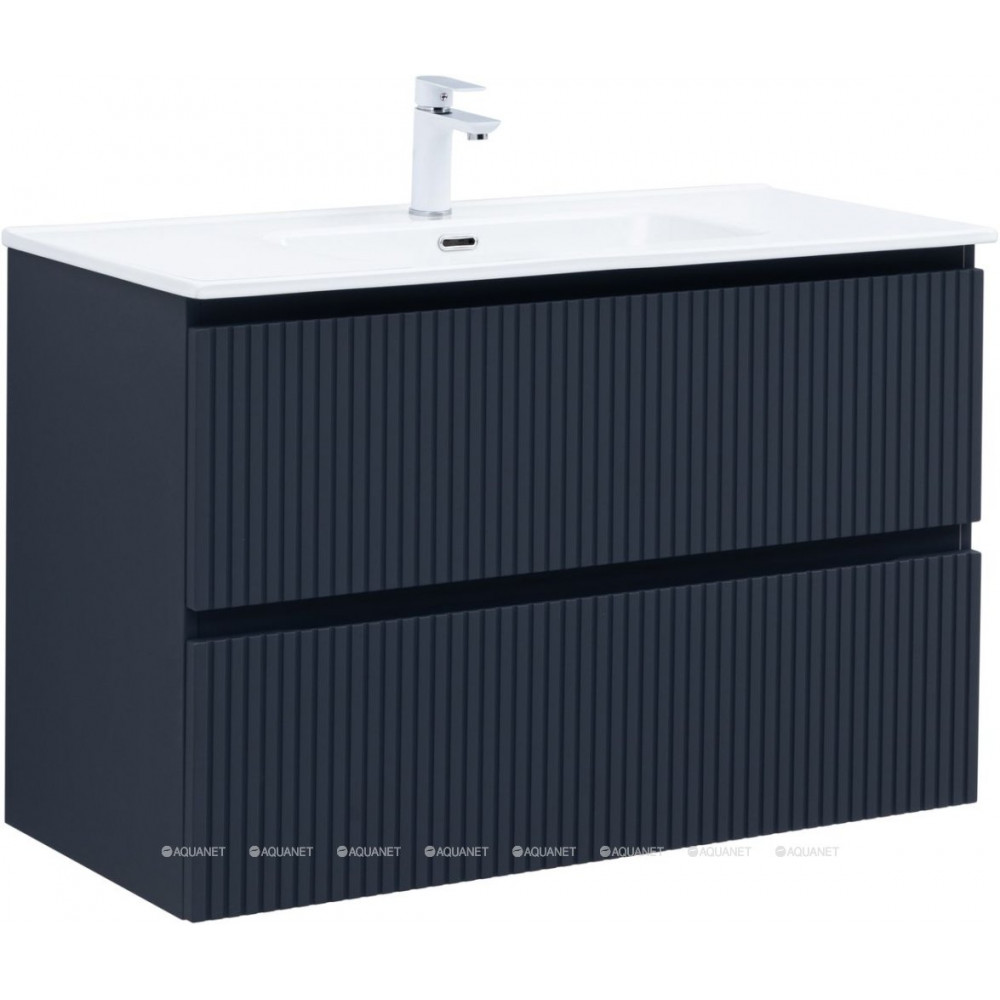 Тумба с раковиной Aquanet Джейн 100 раковина Flat маренго 00332537