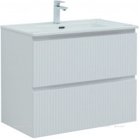 Тумба с раковиной Aquanet Джейн 80 белый матовый раковина Flat 00332544