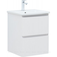 Тумба с раковиной Aquanet Эмбер 50 2 ящика белый матовый раковина Urban 00332505
