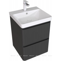 Тумба с раковиной Aquanet Эмбер 50 2 ящика черный матовый раковина Urban 00332506