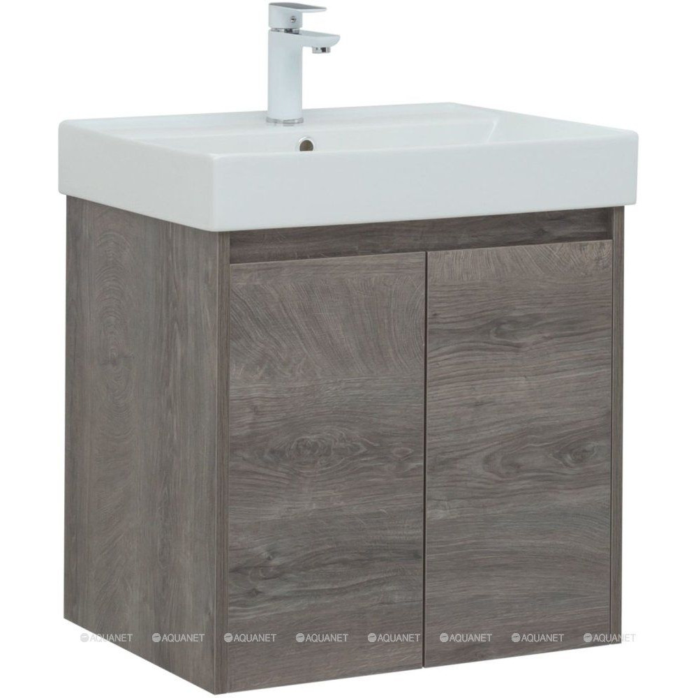 Тумба с раковиной Aquanet Nova Lite 60 2 двери дуб рошелье 00302524