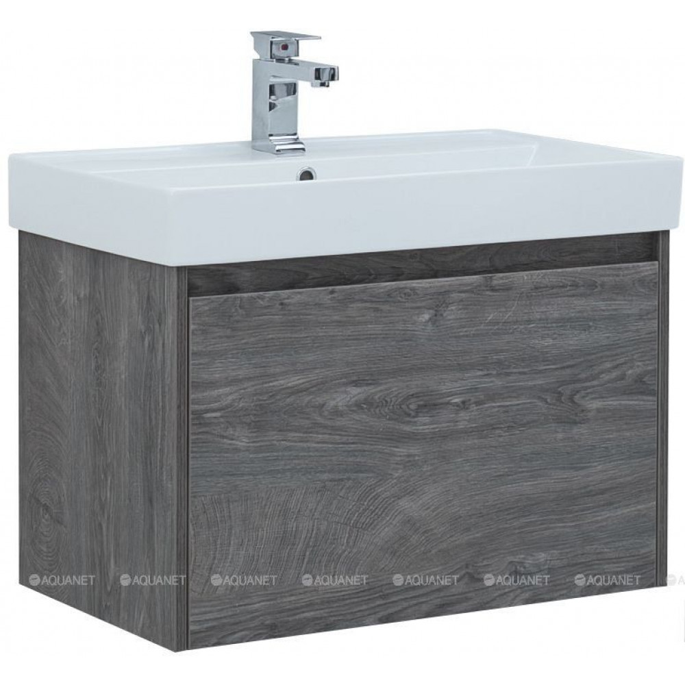 Тумба с раковиной Aquanet Nova Lite 75 1+1 ящик дуб рошелье 00245242