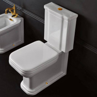 Унитаз-моноблок Kerasan Waldorf 68х40 см белый/золото 411701/418101/760391/750991