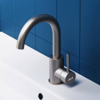 Смеситель для раковины Dorff Logic поворотный излив нержавеющая сталь D3002101SS