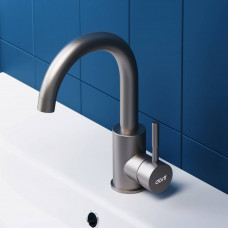 Смеситель для раковины Dorff Logic поворотный излив нержавеющая сталь D3002101SS