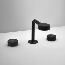 Смеситель для раковины Cisal Slim на 3 отверстия с донным клапаном черный матовый SM00102040
