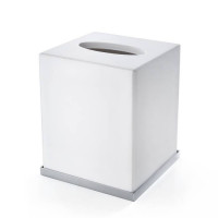 Контейнер для бумажных салфеток настольный 3SC Mood Deluxe White 12х12х14 см белый матовый/хром MDW71ASL