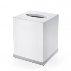 Контейнер для бумажных салфеток настольный 3SC Mood Deluxe White 12х12х14 см белый матовый/хром MDW71ASL