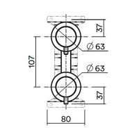 Встраиваемая часть настенного смесителя QuadroDesign с переключателем Brushed Stainless Steel IN047AS