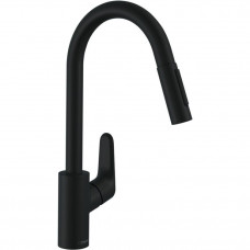 Смеситель для кухни Hansgrohe Focus M41 240 с вытяжным душем 2jet матовый черный 31815670