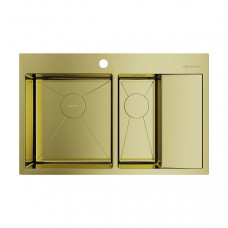 Кухонная мойка Omoikiri Akisame 78-2-L-LG 78x51 см светлое золото 4973087