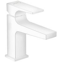 Смеситель для раковины Hansgrohe Metropol 100 однорычажный клапан Push-Open матовый белый 32500700