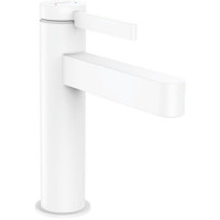 Смеситель для раковины hansgrohe Finoris 110 однорычажный с клапаном Push-Open матовый белый 76023700