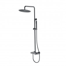 Душевая стойка Boheme Stick Linea со смесителем и верхним душем 30 см глянцевая оружейная сталь 128-SGM.3 Душевая стойка Boheme Stick Linea со смесителем и верхним душем 30 см глянцевая оружейная сталь 128-SGM.3
