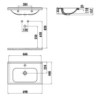 Раковина мебельная Creavit IDEAL 70 70x45 см белая ID070-00CB00E-0000