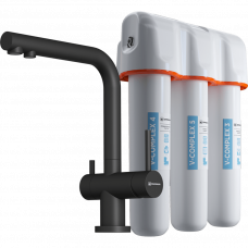 Комплект Omoikiri смеситель Nagano-P и фильтр pure drop Lite черный 4047.8028P