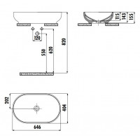 Раковина накладная Creavit Minimal 40х65 см белая MN165-00CB00E-0000