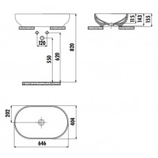 Раковина накладная Creavit Minimal 40х65 см белая MN165-00CB00E-0000