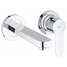 Смеситель для раковины Grohe BauEdge на 2 отверстия настенный хром 20474000