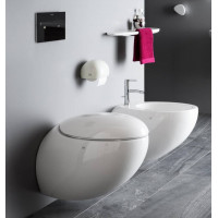 Унитаз подвесной Laufen Alessi One 58.5х39 см безободковый белый 8.2097.1.400.000.1