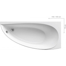 Ванна акриловая асимметричная RAVAK Avocado 150x75 см R белая CS01000000
