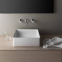 Раковина накладная Laufen Living Square 36х36х13 см без отверстия без перелива белая 8.1143.3.000.112.1