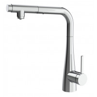 Смеситель для кухни AQUAme Cucina с выдвижным L-изливом хром AQM9902CR