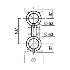 Встраиваемая часть смесителя QuadroDesign Source на 2 потребителя brushed stainless steel IN047AS