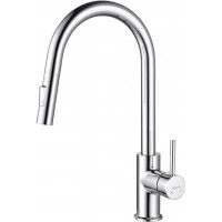 Смеситель для кухни Aquanet Европа с вытяжным изливом 2 jet хром AQ1384CR