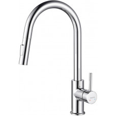 Смеситель для кухни Aquanet Европа с вытяжным изливом 2 jet хром AQ1384CR