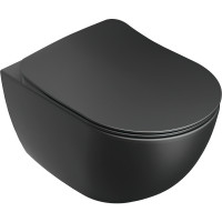 Унитаз подвесной RAVAK Uni Chrome RimOFF безободковый черный X01794