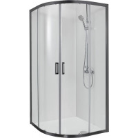 Душевой уголок Aquanet Aria 1/4 круга 1000x1000x2000 мм черный прозрачное стекло AQ ARI RO 10020BL