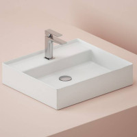 Раковина накладная Artceram Scalino 55х48 см без перелива белый матовый SCL007 05 00