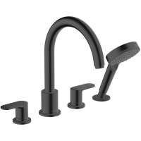 Смеситель на борт ванны Hansgrohe Vernis Blend на 4 отверстия матовый черный 71456670