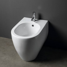 Биде напольное приставное Kerasan Flo 53 см 1 отверстие белое 312601