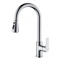 Смеситель для кухни Aquanet Лугано с вытяжным изливом 2jet хром AQ1784CR