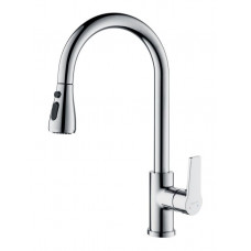 Смеситель для кухни Aquanet Лугано с вытяжным изливом 2jet хром AQ1784CR Смеситель для кухни Aquanet Лугано с вытяжным изливом 2jet хром AQ1784CR