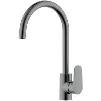 Смеситель для кухни Aquanet Ника полукруглый излив оружейная сталь AQ1882BGM