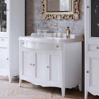 Комплект мебели для ванной Tiffany World Veronica Nuovo 105 см напольный белый VER5105-B/AR874bi