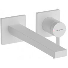 Смеситель для раковины hansgrohe Tecturis E 225 мм настенный на 2 отверстия внешняя часть белый матовый 73051700