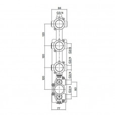 Встраиваемая часть настенного термостатического смесителя Quadro Design IN050